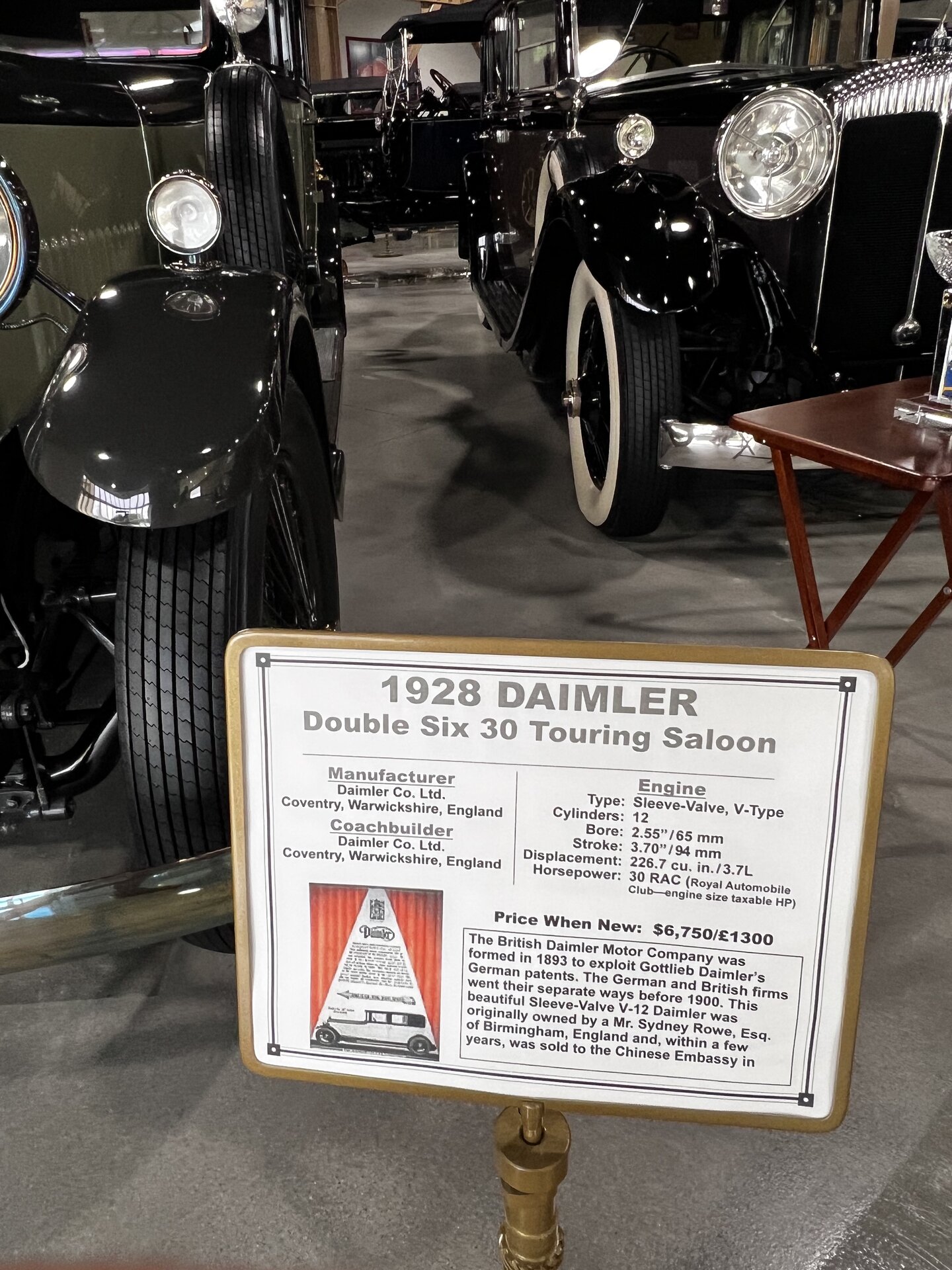 1928 Daimler Double Six 30 Touring Saloon photographed first-hand by Omar Mukhtar at the Nethercutt Collection.