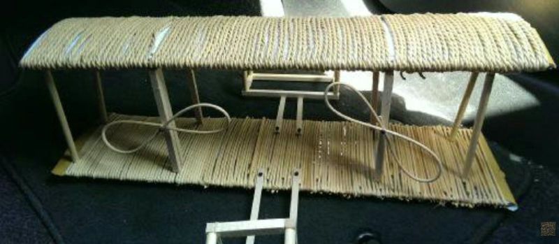 Handcrafted wooden tribute to the Wright Flyer built by Omar Mukhtar, founder of Outonomous