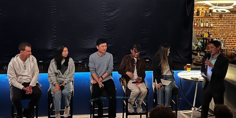 Panelists on stage at the Modernist Venture Club event discussing robotics and physical AI